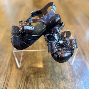 Mini Melissa Black Bow Jelly Sandals - Sz 11